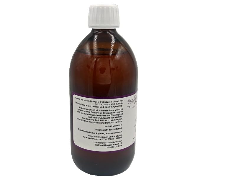 Lunderland Algenöl 90ml mit sehr hohem Anteil an Omega-3-Fettsäuren I Ergänzungsfuttermittel für Hunde und Katzen