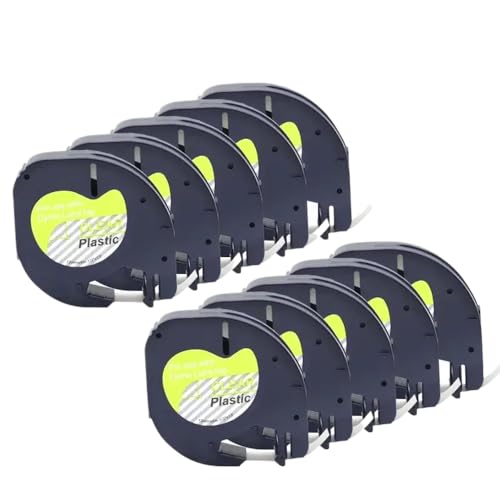 10pcs 12mm�}���`�J���[�v���X�`�b�N���x���e�[�v91331 91201 12267 91202 LT100H���܂ތ݊����̂��郉�x�����[�J�[(10pcs Clear-12267)