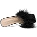 Enelauge Women's Square Toe Sandal Fluffy Feather Clear High Heels Sandals Mules Backless Slip on Slipper Dress Shoes Black 41-8.5US