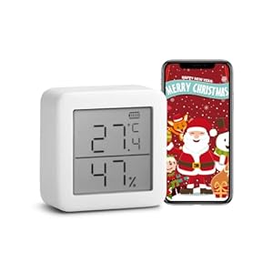 SwitchBot Room Thermometer Hygrometer indoor, Bluetooth Digital Temperature Humidity Sensor with Smart Alert & Data…