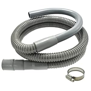 Universal Washing Machine Drain Hose – 6 Ft Discharge Hose with Long Hook – Corrugated and Flexible Washing Machine Hose Drain Replacement with Clamp