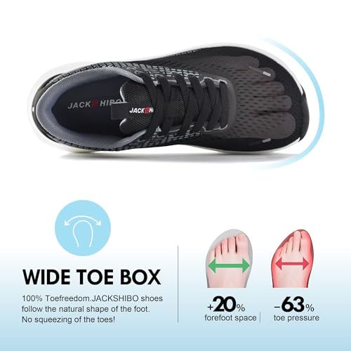 Image of JACKSHIBO Wide Toe Box Shoes Women Arch Support Zero Drop Wide Sneakers | Orthopedic, Plantar Fasciitis, Running, Walking, Athletic, Tennis, Gym, Workout, Supportive, Width, Cushion, Thick Sole