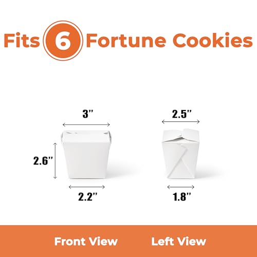 Fit Meal Prep FAF300323 8 Oz Chinese Take Out Boxes - 3 X 2.5 Plain White Paperboard Food Containers, Leak And Grease Resistant Pint Size Asian Rectangle To Go Boxes thumb #2
