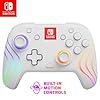 PDP Afterglow Wave Wireless Pro Controller with Full Motion for Nintendo Switch, Nintendo Switch - OLED Model, 8 RGB LED Lighting Zones, 30 Foot Range, 20 Hour Rechargeable Battery White