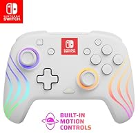 PDP Afterglow Wave Wireless Pro Controller with Full Motion for Nintendo Switch, Nintendo Switch - OLED Model, 8 RGB LED Lighting Zones, 30 Foot Range, 20 Hour Rechargeable Battery White – Ansicht 1