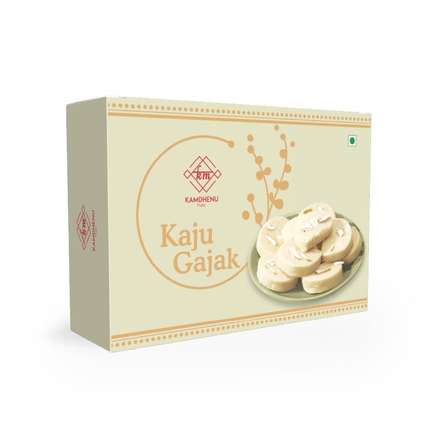 Kamdhenu Mishti Kaju Gajak | Made with Pure Desi Ghee & Cashews | Indian Sweet | No Preservatives & Additives | Premium Gift Box | 400gm (B0D1363F8B) Amazon Price History, Amazon Price Tracker