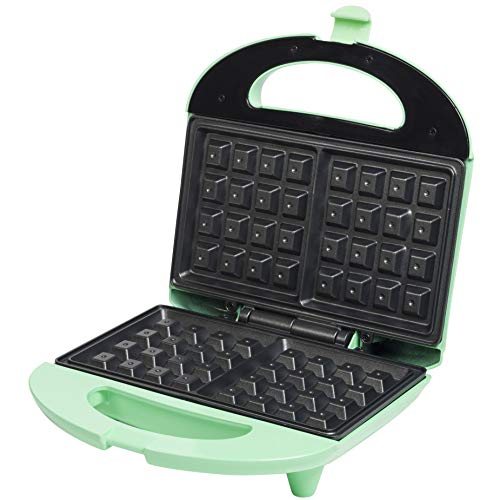 Foto von Bestron Brüsseler Waffeleisen im Retro Design, Waffelmaker für 2 belgische Waffeln, mit Antihaftbeschichtung & Backampel, 700 W, Farbe: Mint