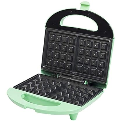 Bestron Brüsseler Waffeleisen im Retro Design, Waffelmaker für 2 belgische Waffeln, mit Antihaftbeschichtung & Backampel, 700 W, Farbe: Mint – Bild 5