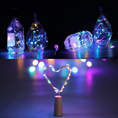Image of Pack of 5 / 2Mtr / 20 LED's Battery Operated Wine Bottle Magic Fairy String /Strip Cork Light with Copper Wire for DIY Lights for Bottle, Indoor /Outdoor, Home Decoration Light