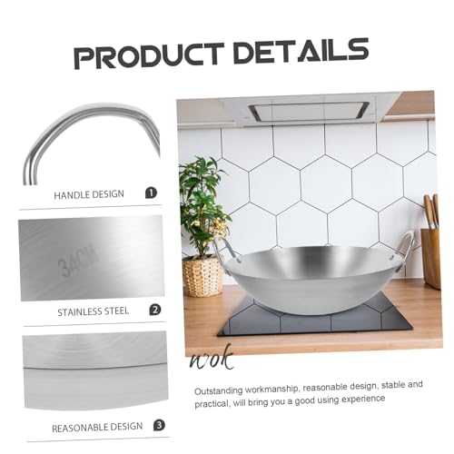 Wok de Acero Inoxidable BESTYASH Resistente para Cocina miniatura 4