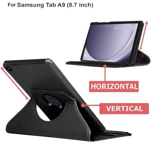 Image of M Cart Cover for Samsung Galaxy Tab A9 Cover Case 8.7 inch, Flip Stand Cover Case for Samsung Galaxy Tab A9 Tablet Cover [SM-X110 /X115 /X117 (Black)