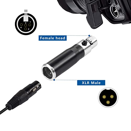 XMSJSIY Mini XLR to 4-Pin Female Audio Adapter for SLR Cameras Professional Cameras, Microphone Audio Equipment - Image 3