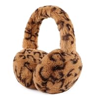 XIAOHAWANG Mädchen Winter Ohrenschützer Jungen Warme Langer Plüsch Ohrenwärmer Kältedicht Faltbare Kinder Damen (Leopard Gelb)