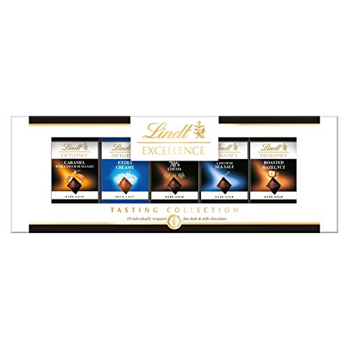 Lindt EXCELLENCE Tasting Collection - 10 individually wrapped fine dark & milk chocolates - Perfect for Gifting