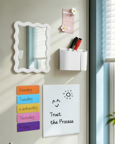 Image of Mymazn Locker Accessories Kit Magnetic Mirror for School Locker White