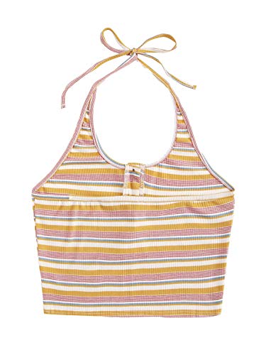 SweatyRocks Women's Casual Sleeveless Vest Halter Crop Top Cami Tank Tops2