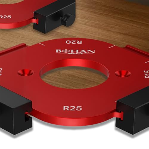 Eckradius-Frässchablonen, Aluminiumlegierung Radius Jig Router Templates, R10 R15 R20 R25 Radius Jig Router Schablonen, Corner Radius Jig fur Holzbearbeitung, Bogenschneide Hilfswerkzeug