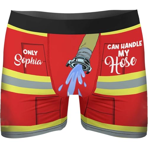 Can Handle My Hose Personalized Funny Face Boxer Briefs with Custom Photo Gifts for Husband, Boyfriend, Him on Any Occasion, Personalized Boxers for Men, Custom Underwear for Men Black