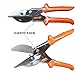 Multi Angle Miter Cutter | + Spare Blade | Hand Scissors Multipurpose Tool | 45-135 Degree Cutting | Stainless Steel, Rubber Handle & Safety Lock | Miter Shears, Trim, Chamfer & Quarter Round Cutters