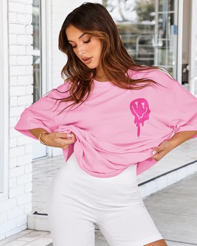Womens Oversized Tshirt Graphic Tees Crew Neck Summer Short Sleeve Loose Fit Tops - Image 4