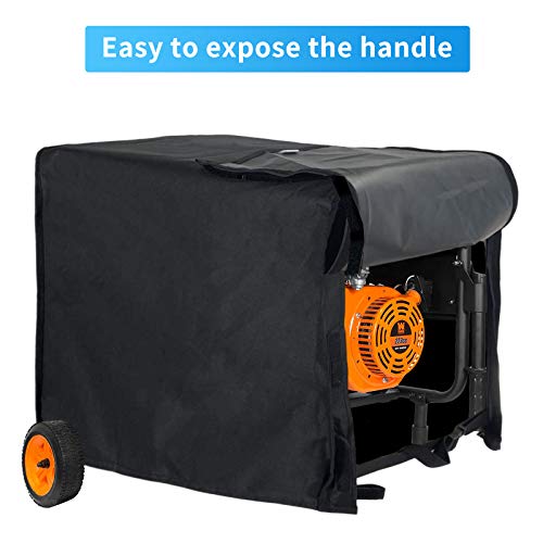 Generator Cover Waterproof, Heavy Duty Thicken 600D Polyester Weather/UV Resistant Generator Cover for Universal Portable Generators 7000-10000 Watt, Black (32''L x 24''W x24 H) - Thumbnail 5
