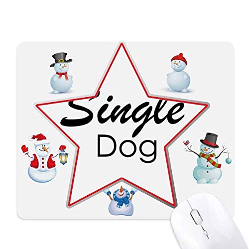 Tapis de souris Single Dog bonhomme de neige pour télétravail
