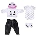 gormyel Vestiti per Bambole Reborn 16-18'- Accessori per Vestiti per Neonati 4 Set di Abbigliamento Coordinato Completo da Panda Neonati Regalo di Compleanno di Natale per Bambina
