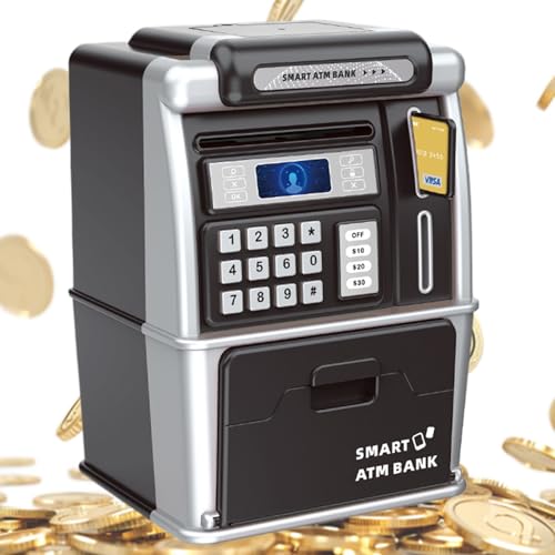 Hucha electrónica infantil para evitar pérdidas de monedas enseñando a guardar dinero con clave 7