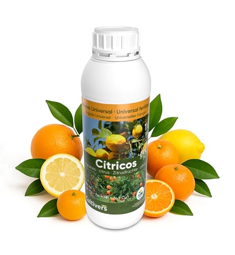 CULTIVERS Abono Cítricos Líquido Ecológico 1 L NPK Hierro Zinc Cobre Manganeso Molibdeno Boro + 6% Aminoácidos. Fertilizante para Limonero, Naranjo, Mandarino y Pomelo