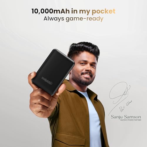 Image of SAL-PB219 10000mAh Power Bank, 22.5W PD Fast Charging, USB-A and Type-C Ports, Smart Chip Protection, LED Indicator, Thin and Lightweight, Portable Design, Includes Charging Cable (Black)