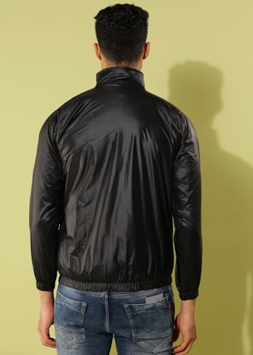 Image of Dollar Men's Polyester Solid Windcheater Jacket With Zipper Pockets