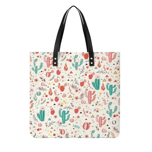 Tote bag Cactus Rose Vert grand sac à main pour ranger toutes vos affaires de voyage