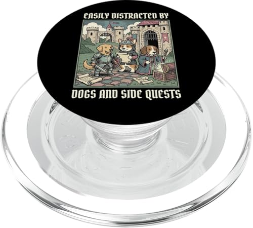 Easily Distracted by Dogs and Side Quests PopSockets PopGrip para MagSafe