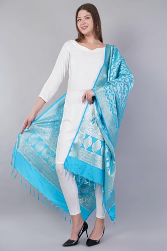 Banarasi Dupatta with Light Gold Zari Work/Women's Indian Wear Shawl/Scarf/Wrap3