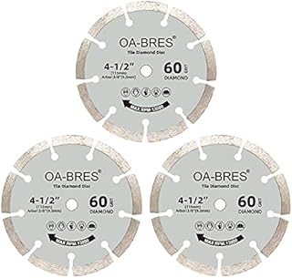3Pack 4-1/2-Inch 60-Grit Diamond Compact Circular Saw Blade with 3/8-Inch Arbor, for Cutting Ceramic Tile, Stone Tile, Backer Board and Cement