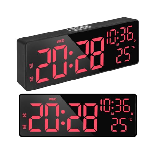 Lista de Relojes de escritorio - solo los mejores. 45 VEKENSEE Reloj Despertador Digital con Luminosidad Regulable, Reloj Despertador con Control de Sonido y Modo Snooze, Indicación de Fecha y Temperatura, Apto para Dormitorio,...