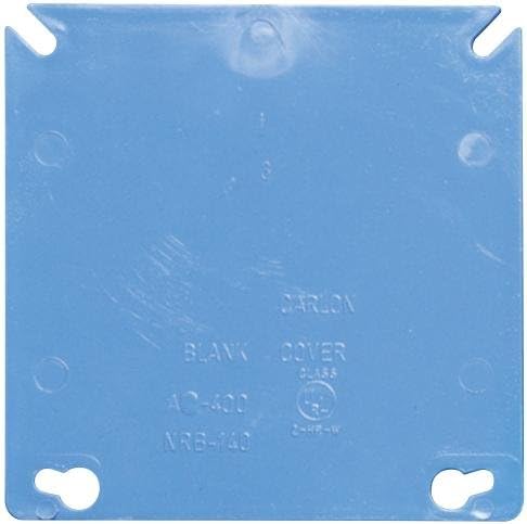 Carlon A400 4" Square Box Cover, 2-Gang, Blank, Non-Metallic