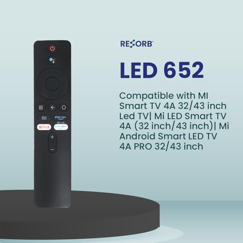 Image of Smart TV Remote Compatible with Mi, Xiaomi & Redmi Smart LED Android TV | Replacement Remote Control with Netflix, Prime Video & Smart Shortcut Keys - Check Image Before Order (LED 652 VC)