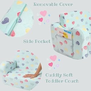 Extrawiderseatingtoddlercouch2in1toddlersoftcouchfoldoutwithstarpillowconvertiblesofatoloungerforgirlsandboys Urban Country Home Decor Extra wider seating toddler couch 2 in 1 toddler soft couch fold out with star pillow convertible sofa to lounger for girls and boys urban country home decor