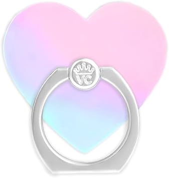 VELVET CAVIAR Cell Phone Ring Holder - Finger Ring & Stand - Improves Phone Grip Compatible with iPhone, Galaxy, Most Smartphones White Opal Heart