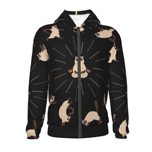 Cats Yoga Kid Hoodies Boys Zip Up Sweatshirts Girls Pullover with Pocket2