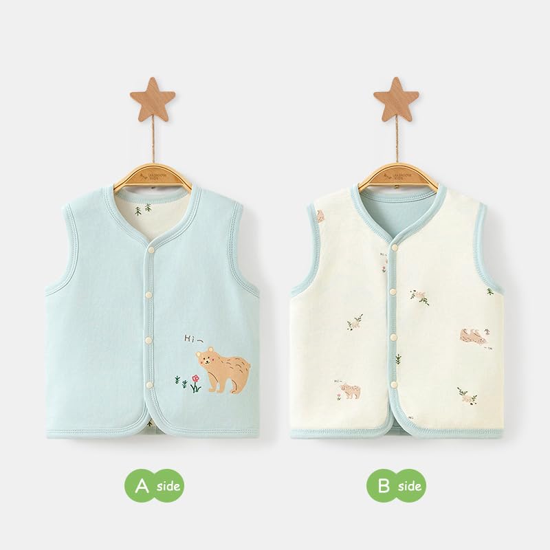 Baby Vest for Girls & Boys, Purcotton Toddler Reversible Vest for Spring & Autumn2