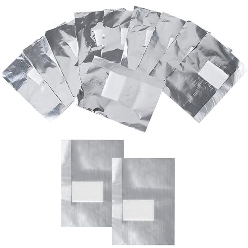 50 piezas Quitaesmalte de Papel de Aluminio, Almohadillas para quitar esmalte de uñas, Herramienta Conveniente para Quitar Esmalte de Uñas