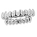 FITYLE Plaqué Or 18K Dents Joker Grils Set de Grill Haut et Bas Halloween, Argent