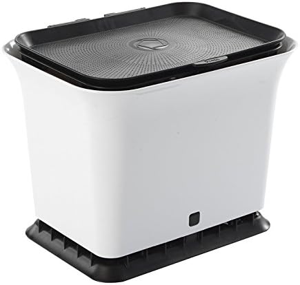Full Circle Fresh Air Odor-Free Kitchen Compost Bin, Black and White