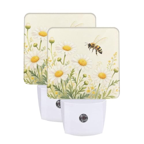 Image of Floral Sunflowers LED Plug-in Night Light Set of 2 for Corridors