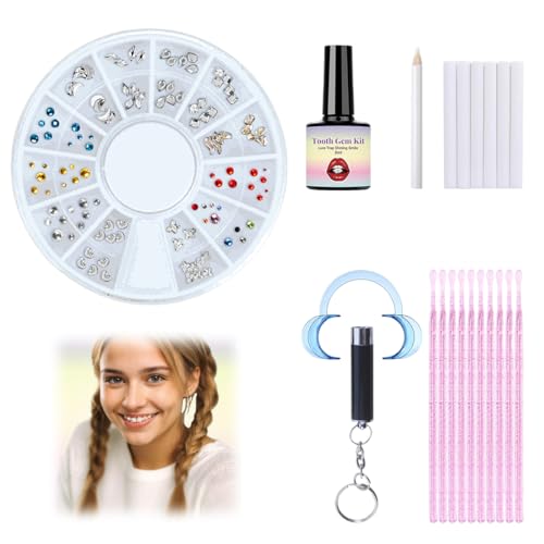 Gemas dentales kit,Kit de Gemas para Dientes Gemas Juego de Gemas Dentales, Juego DeJoyas Dentales con Pegamento