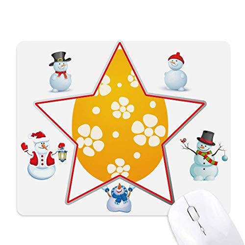 Tapis de souris étoile jaune et bonhomme de neige pour festival de Pâques