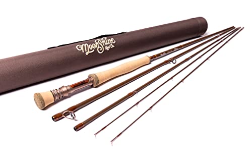 Moonshine Rod Company Fly Fishing Rod with Carrying Case and Extra Rod Tip Section Medium Action, The Drifter II, 7wt 10'