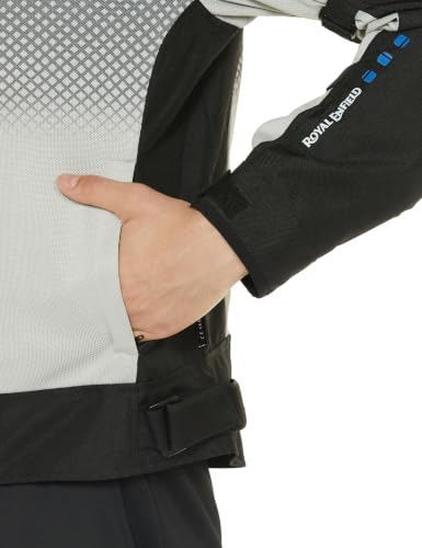 Image of Royal Enfield HIGH STREET ECO RIDING JACKET|CE level 2 armours at Shoulders & Elbows CE level 2 armour at back, XY CE level 1 armour at Chest|Super soft Neoprene fabric at collar |NEON GREEN M